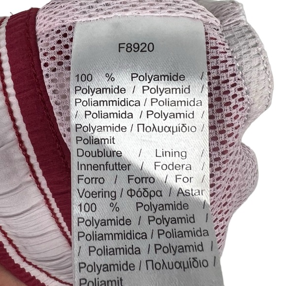 Lacoste Mens Large Swim Shorts Striped Red White 5” Inseam Polyamide Beach EUC - Picture 10 of 12